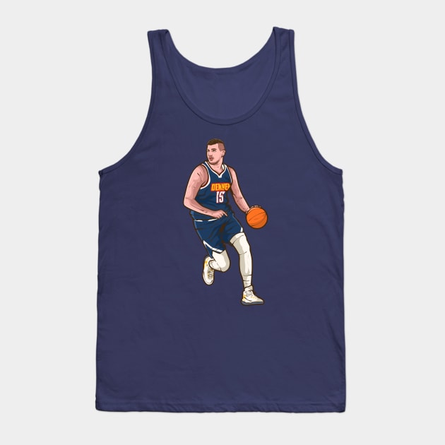 Nikola Jokic Dribbling Tank Top by rattraptees